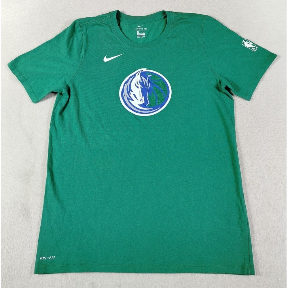 Dallas Mavericks Shirt Boys Large 14/16 Green NBA Basketball Nike Dri Fit Tee